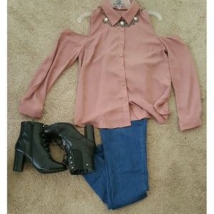 Cold shoulder blouse